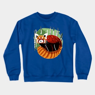 Red Panda in the bamboo forest Crewneck Sweatshirt